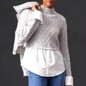 NWOT Maeve by Anthropologie Cable Knit Layered Sweater
